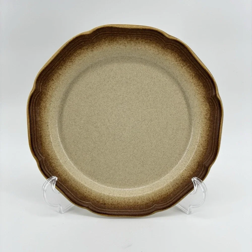 2 Vtg Mikasa Whole Wheat Stoneware Dinner‎ Plate 10.5